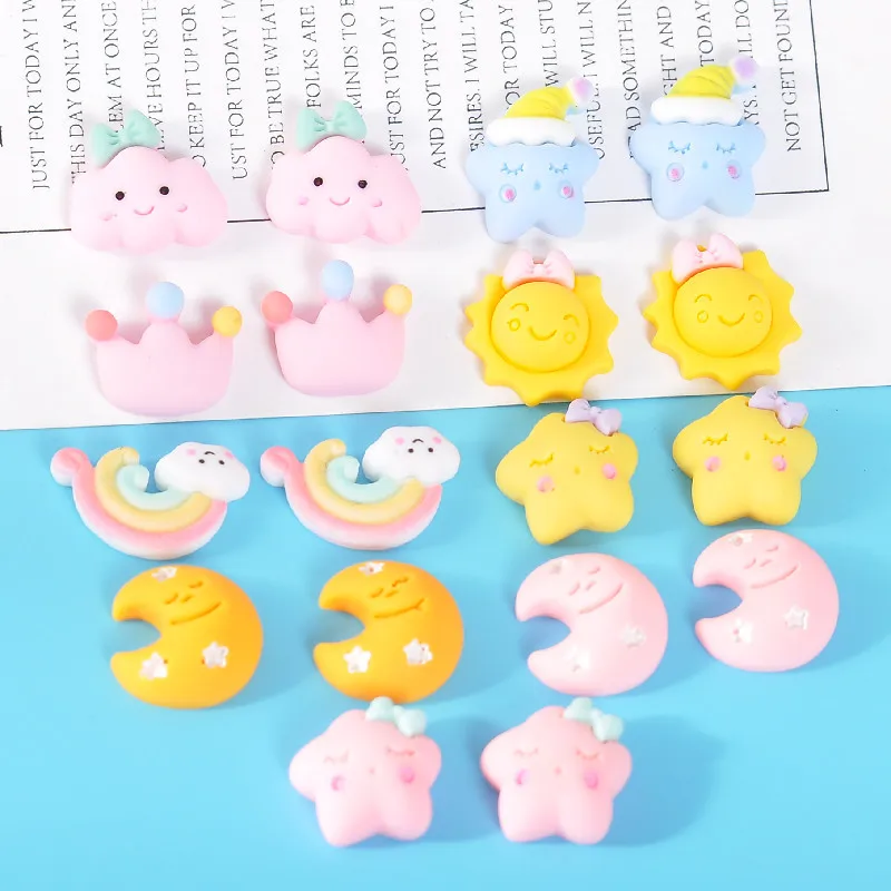 

20pcs Cartoon Clouds Resin DIY Craft Supplies Phone Shell Material Hair Key Chain Accessories Handmade Festival Party Decoration
