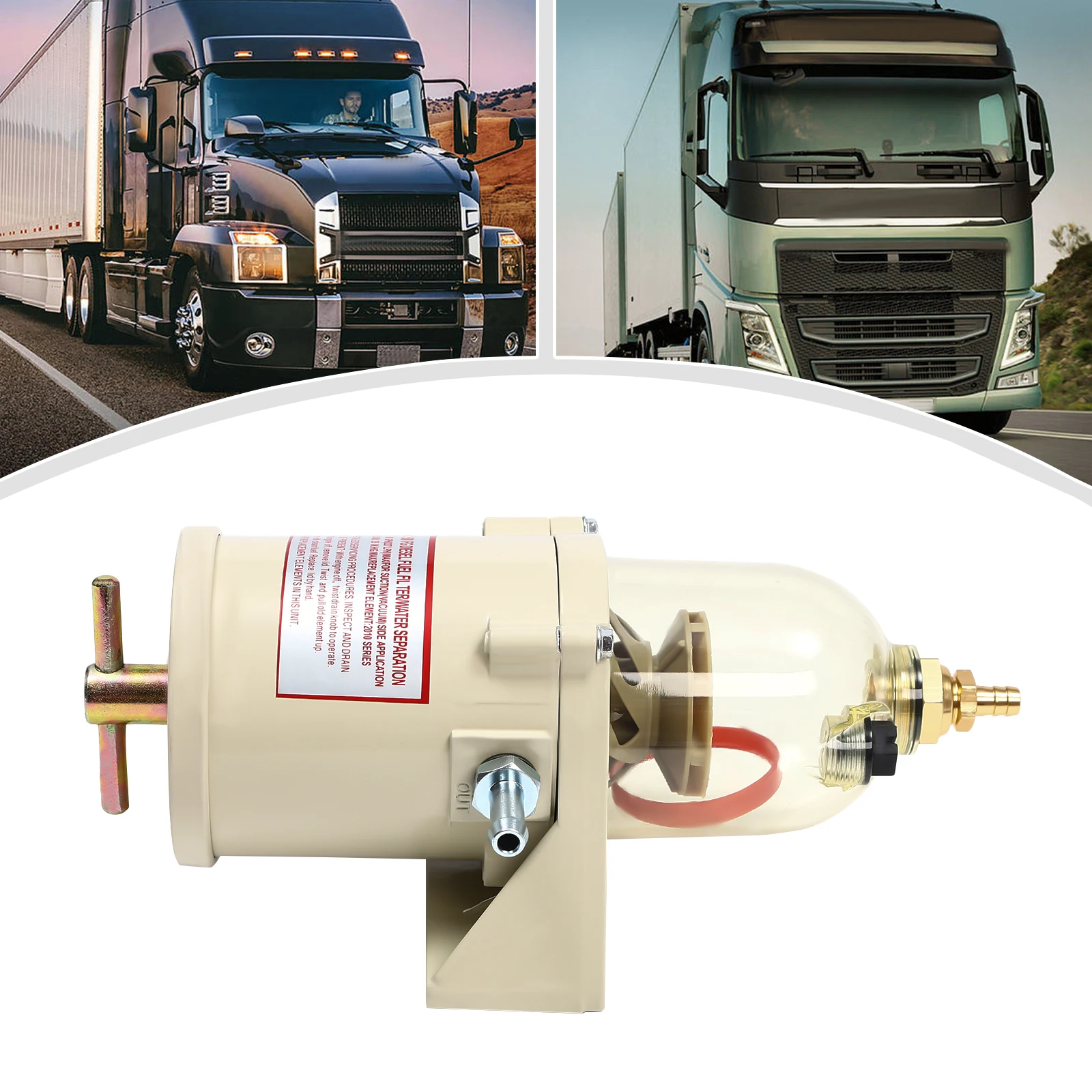 Aluminium-Diesel-Kraftstoff-Wasserabscheiderfilter 227 l/h 60 GPH für LKW, Boot, Van, Motorschutz – Detail 2