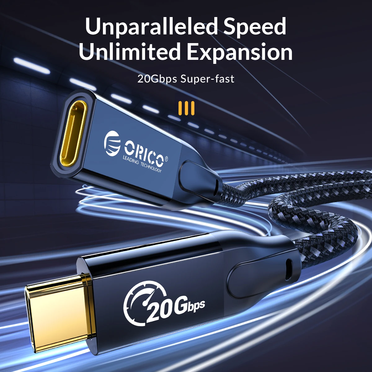 ORICO 20Gbps USB C Extension Cable Type C Extender Cord PD 100W for Xiaomi Switch Drives USB 3.2 to Extend Laptop Type-C Port usb extension cable usb cable