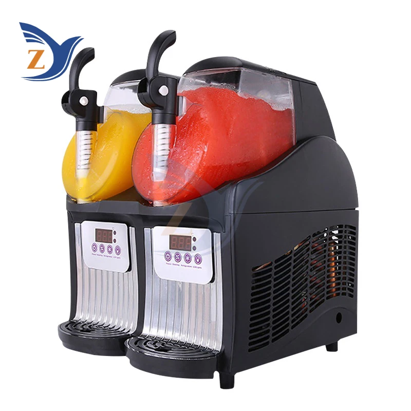 Slush Cold Drink Snow Melt Machine Double Cylinder Commercial Pellet Juice Beverage Automatic Mixing Smoothie Milk Tea Smoothie 4
