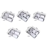 Practical  Food Plate BPA Free 2/3/4/5/6 Grids Thicken Divided Plate Easy Clean Rustproof Dinner Plate for School 1