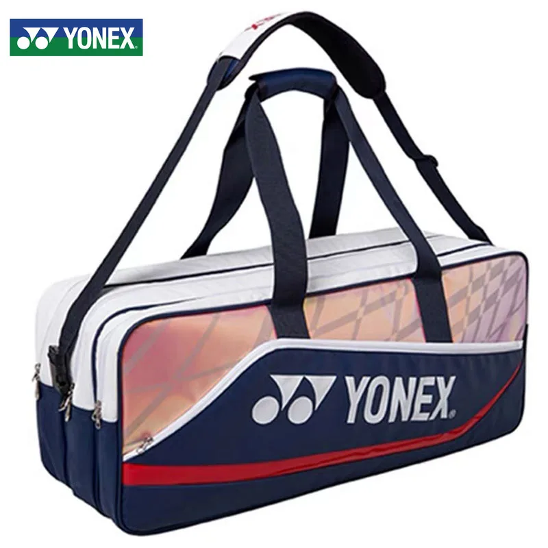 Yonex 여성용 직사각형 모양 라켓 가방, 남성 라켓 배낭, 대용량 스포츠 가방, 신발 칸막이 
