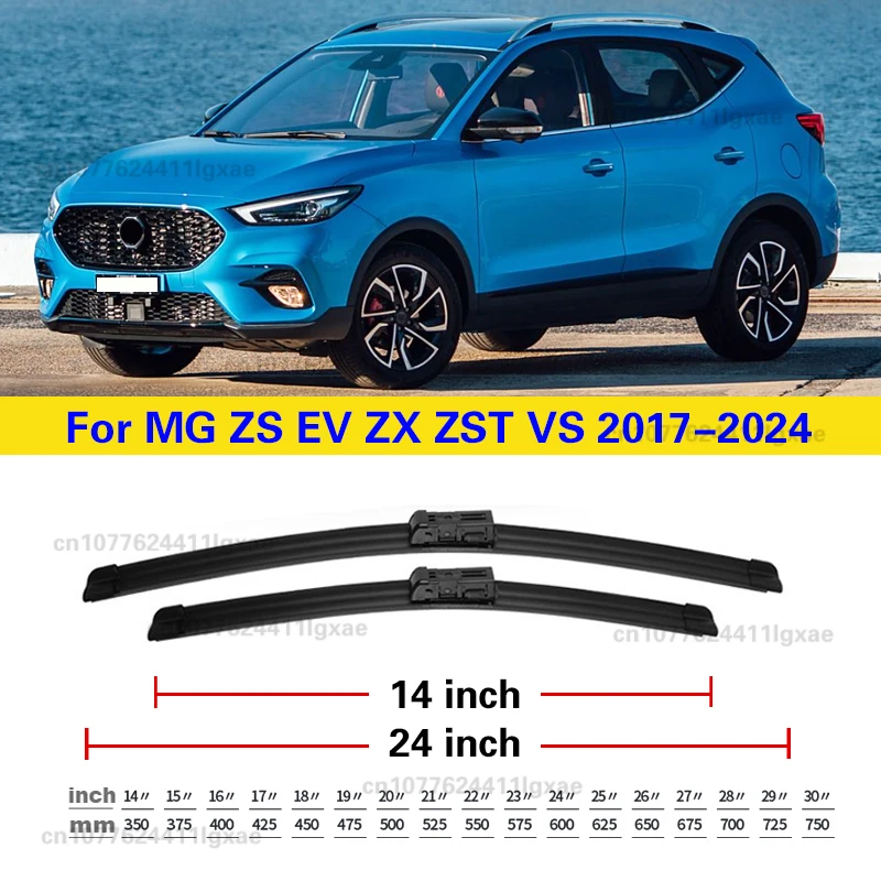 Set Tergicristalli Anteriore E Posteriore Per MG ZS EV ZX ZST VS 2017-2024 – 24"/14"/10", In Gomma, Silenziosi E Senza Aloni