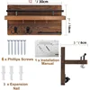 Wooden Wall Key Holder with 5 Hooks Mail Organizer with Shelf Home Decor for Entryway Hallway 6