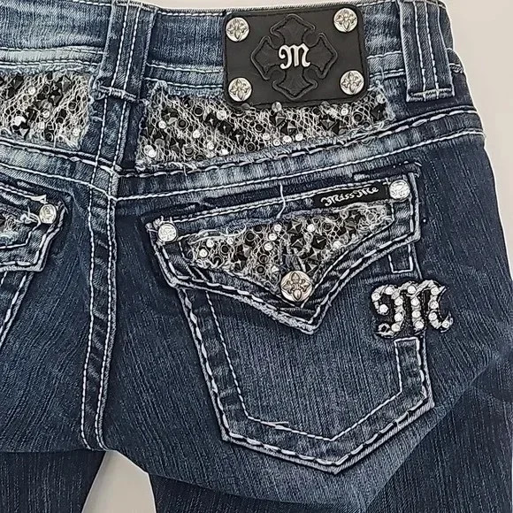 Gothic Womens Diamond Embroidery Jeans Vintage Low Rise Flared Jeans Women Retro Y2k Baggy Denim Pants High Streetwear Trousers 6