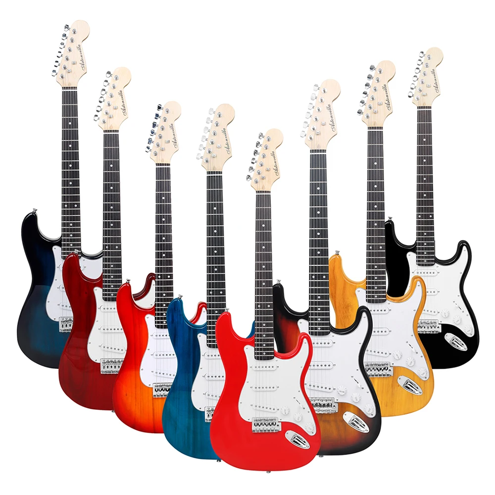 

39 Inch 6 String 21 Frets ST Electric Guitar Rosewood Fingerboard Maple Body Maple Neck with Guitar Parts & Accessories