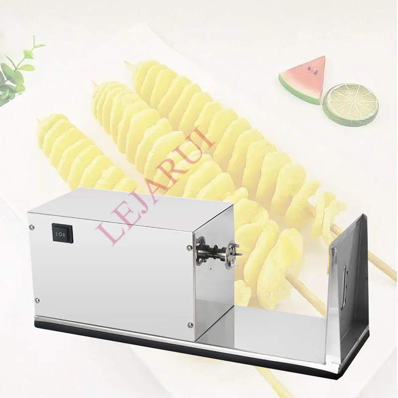 Potato Cutter Electric Spiral Cut Potato Chips Machine Commercial Stainless Steel Tornado Rotating Potato Machine