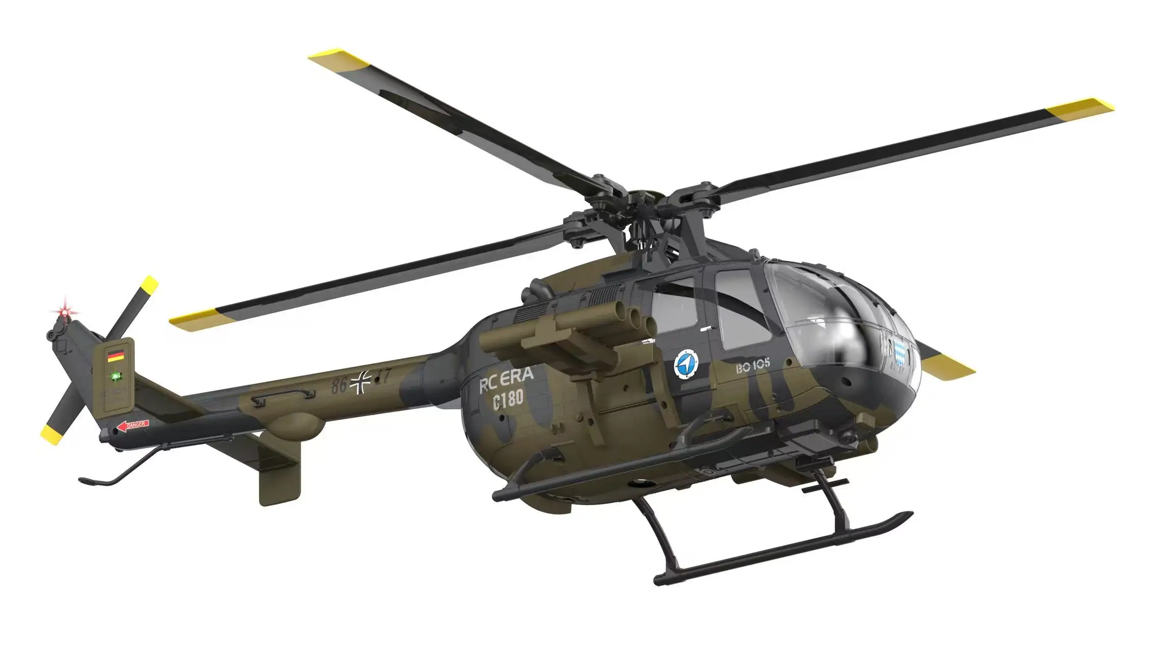 RC ERA C180 BO-105 2.4G 6CH 광학 흐름 포지셔닝 TOF 고도 유지 듀얼 브러시리스 모터 1:25 스케일 플라이바리스 RC 헬리콥터