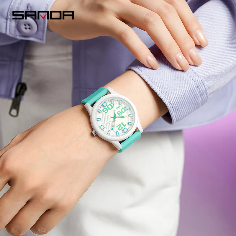 SANDA 3252 Fashion Trend Ladies Boys Young Watch Sports 50M Waterproof Wrist Watch Ladies Casual Clock
