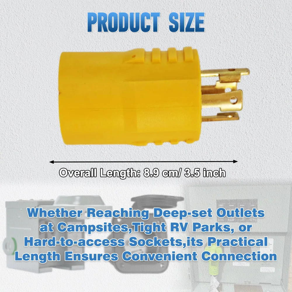 NEMA L14-30P Male to TT-30R Female Adapter 125V/250V Shore Power Converter for RV/Trailer/Camper Heavy-Duty Waterproof