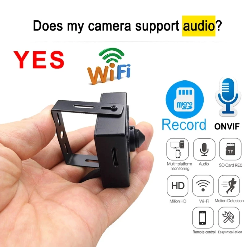 5MP 1080P 미니 WiFi 카메라 보안 보호 홈 무선 감시 소형 IPCAM 오디오 Camhipro Wi-Fi 캠 Onvif