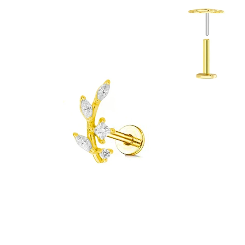 G23 Titanium Flowers Push In Labret 16G 18G 20G Water Drop Threadless Lip Butterfly Piercing Tragus Stud Earring Body Jewelry Piercing Jewelry Body Piercing Earrings Ear Piercing Jewelry Metal Jewelry Body Piercing Jewelry Body Jewelry