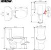 19 Inch Tall Toilets, Extra High Toilets with Comfort Chair Height Seat, 1.1/1.6 GPF Dual Flush Two-Piece Toilet, 12" Rough In 4