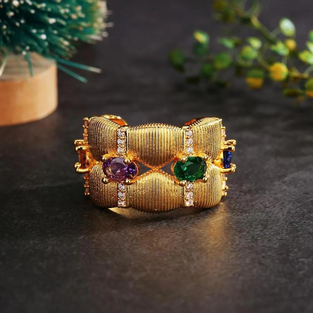 EYER Luxury Big Rings Cubic Zirconia Jewelry Apparel Accessories Wedding Party Shine Rings For Women New Year High Quality Gift