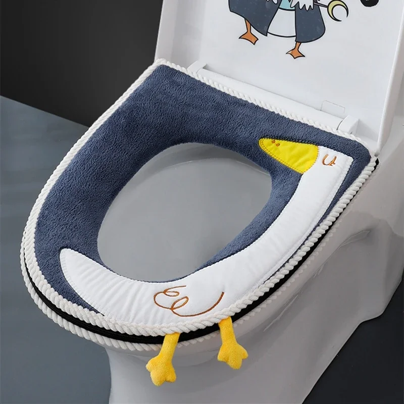 Toilet Seat Cover Toilet Accessories Cartoon Bathroom Toilet Seat Cover Winter Toilet Cover Household Closestool Mat Seat Case Lid
