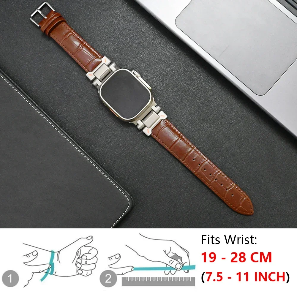 Genuine leather strap for Apple Watch Ultra 49mm band 42 44mm