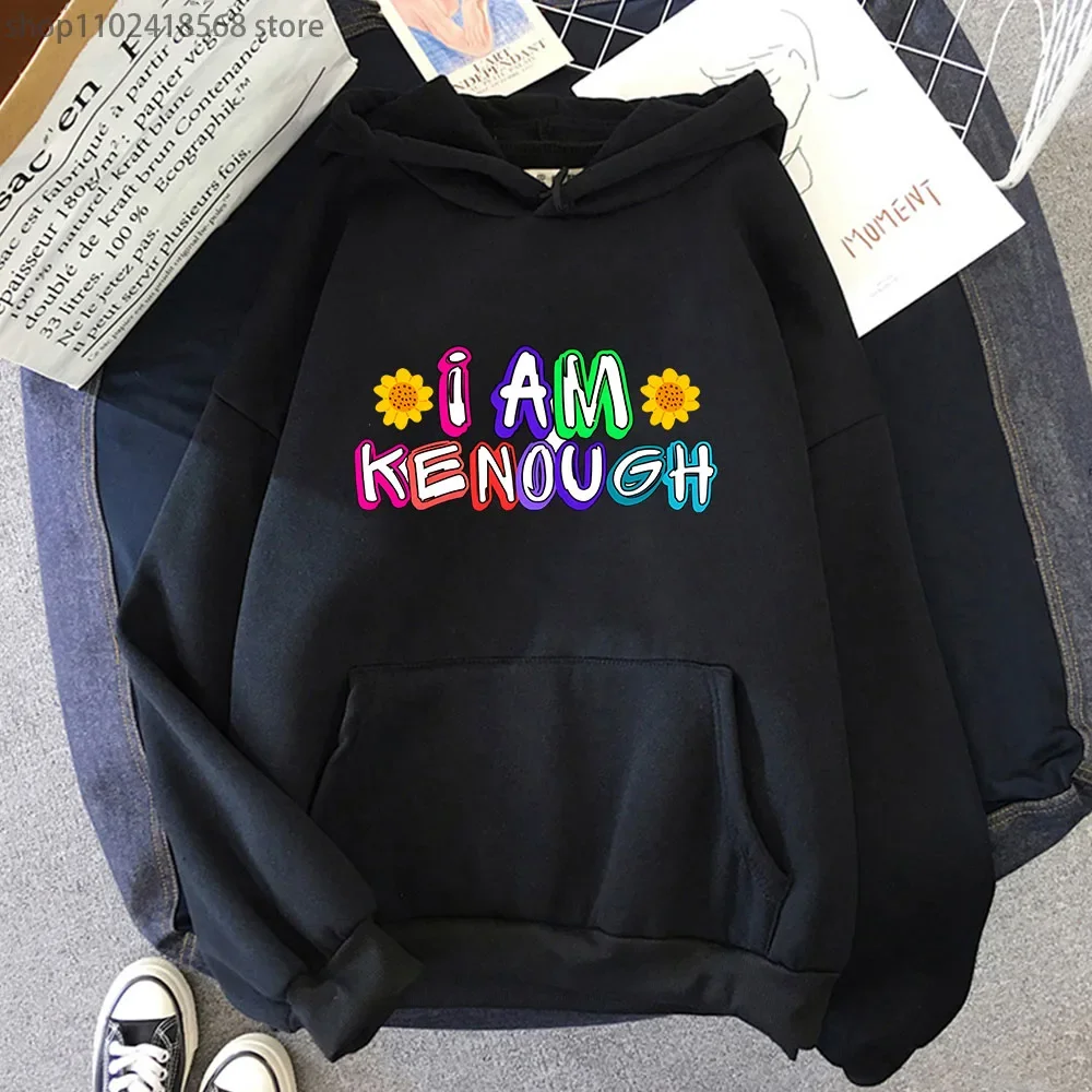 

I Am Kenough Hoodies Funny Movice Graphic Sweatshirts Hot Pink Cartoon Women Men Clothes Unisex Top Female Casual Anime Pullover