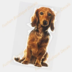 Fuzhen – décalcomanies en vinyle, accessoires extérieurs chien mignon teckel, décoration de corps de personnalité, autocollant de voiture 