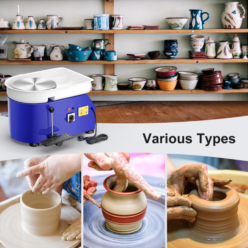 Electric Pottery Wheel Machine, 350W Pottery Forming Ceramics Clay Modeling  Sculpture Machine with Tray Tool Kit Turntables for Kids Adult Beginner