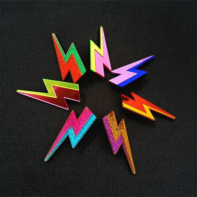 Introducing KUGUYS Glitter Lightning Acrylic Stud Earrings