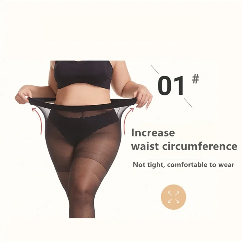 Description Picture 4 of item15D Plus Size Women Stockings Stretch Pantyhose XXXL Fat Tights Oversized Thin Pantyhose