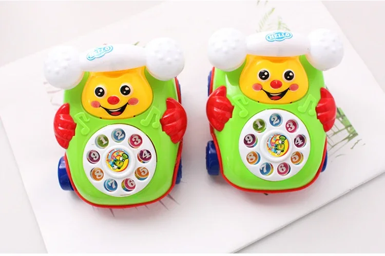 Cute Cartoon Smile Face Toy Phone Car Funny Parent-child Interactive Game Gift for Kids Develop Intelligence Education Random 6