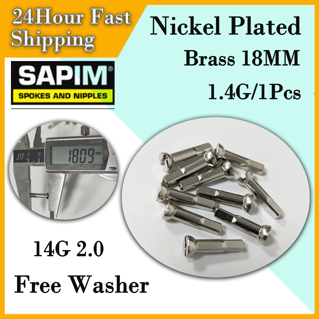 

Sapim Brass 18MM 14G 2.0 никелированная велосипедная соска Bicicleta, свободная соска, Омыватель сосков, Серебряный 2,0*18MM