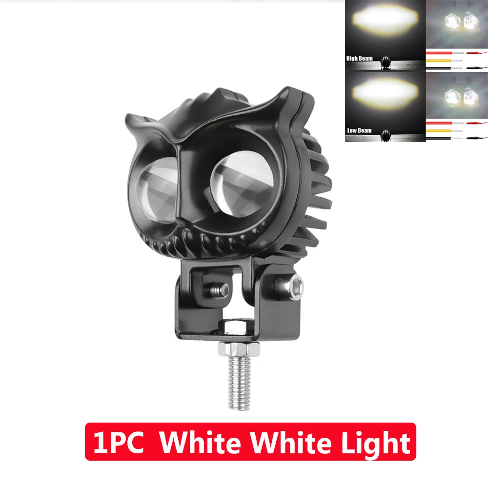anna Motorcycle Fog LED owl shape Headlight 12-80V Auxiliary Spotlight for  EBike Car