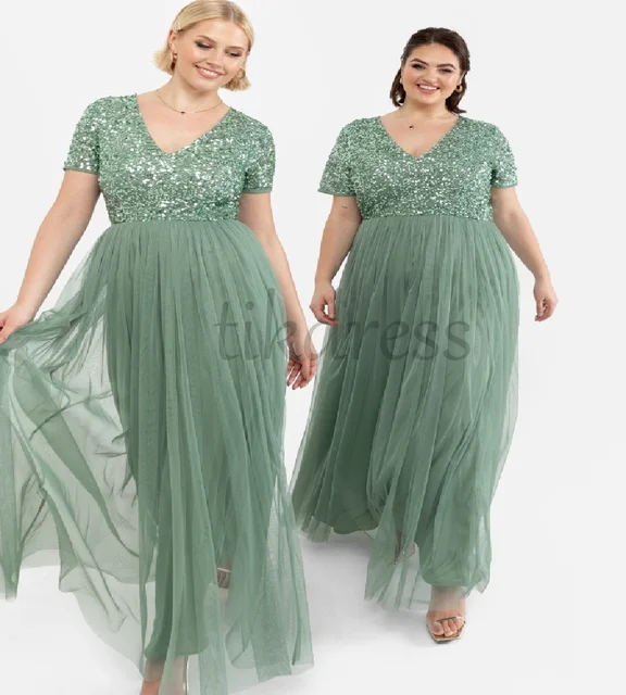 Infinity Dress Sage Green Plus Size Bridesmaid Dresses Bridesmaid Dress  Sequin Dress Maya Plus Size Dresses
