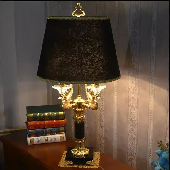 Description Picture 4 of itemGolen Crystal Table Lamp D40cm H76cm Crystal Desk Lamp European Style E14 Bedroom Bedside Lighting Fixture Lamp