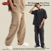 ZODF New 2024 Spring Summer 358gsm Cotton Cargo Pants For Men Unisex Casual Washed Straight Multi-Pockets Loose Trousers HY0829 4