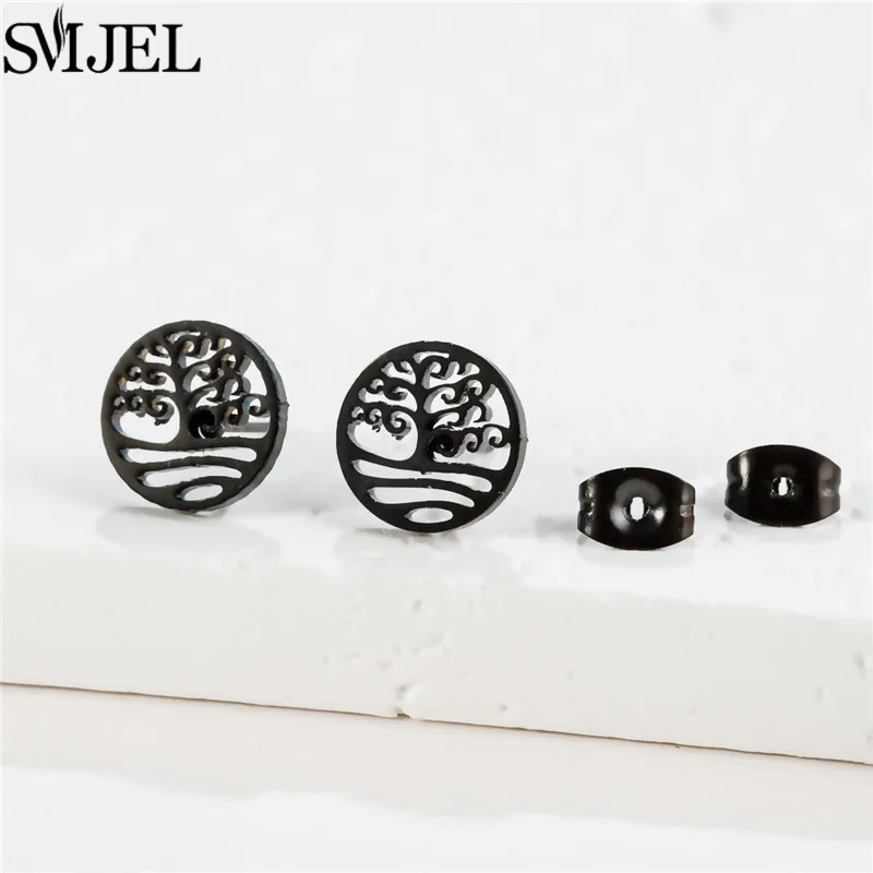 Women Earings Ethnic Tree of Life Stud Earrings for Girls Tiny Music Feather Ear Cartilage Piercing Jewelry Volleyball Accessory