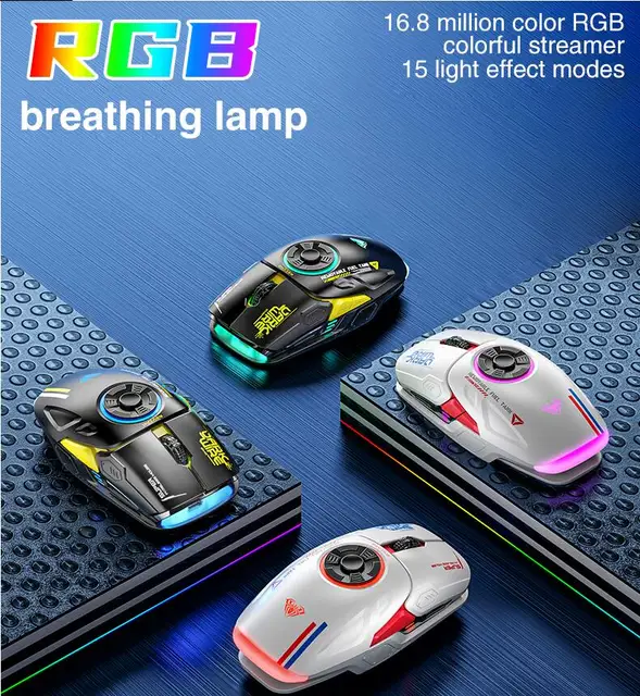 AULA H530 Newest Wireless Mouse four-mode decompress charging gyro mouse rotating esports gaming RGB mouse 4