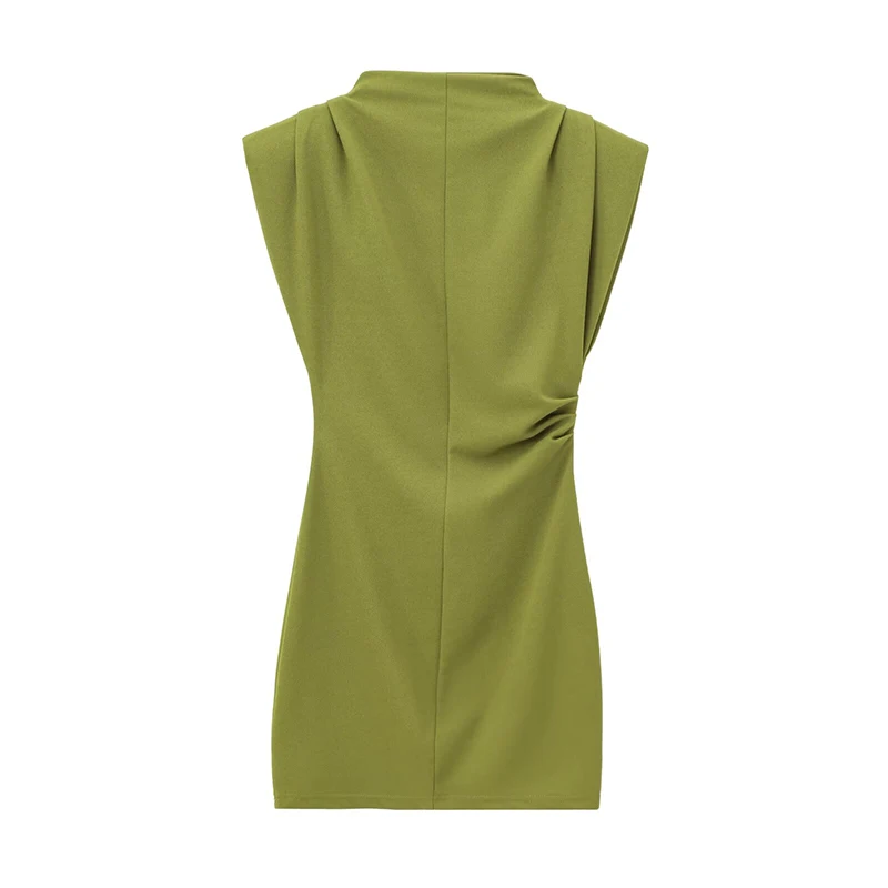 green shoulder pad dress Off-Shoulder Midaxi Dress in Khaki Green - 6 main image 1