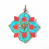 Tibetan Jewelry Nepal Brass flower Pendants Leaf Colver Amulet 3