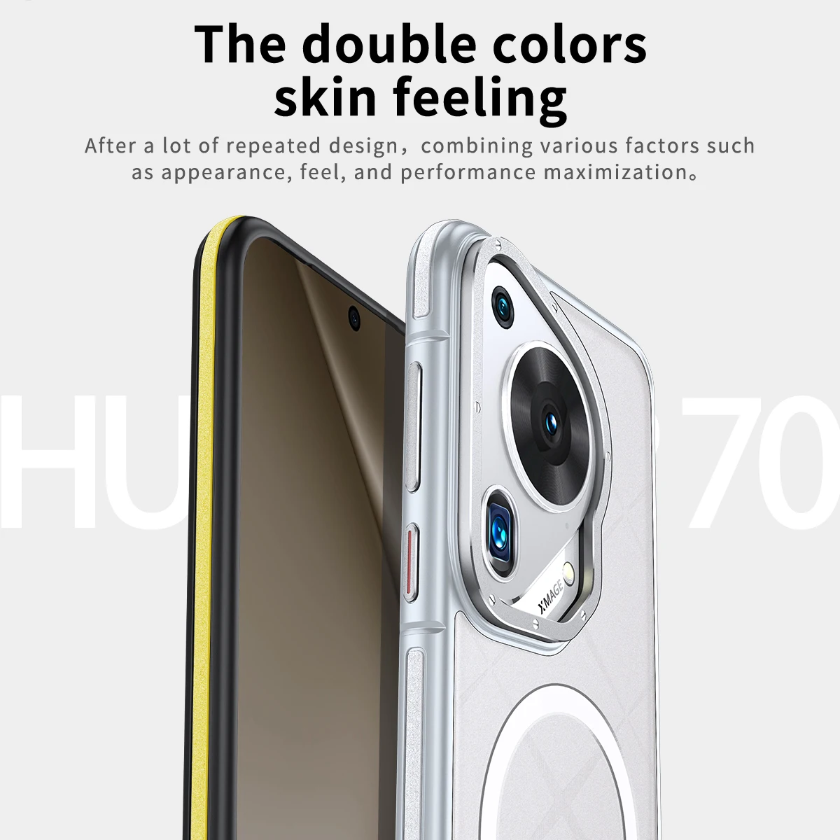Splicing Skin Sensation Shockproof Armor Phone Case with Magsafe Compatibility