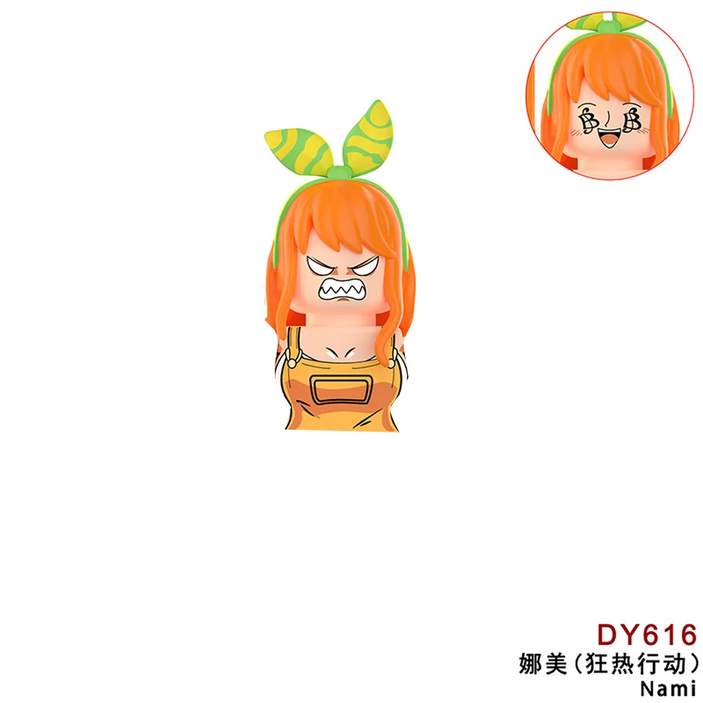 Anime One Piece Series Building Blocks Doll Roronoa Zoro Luffy Nimi Mini Action Figure Doll Ornament Model Decoration Kids Gifts