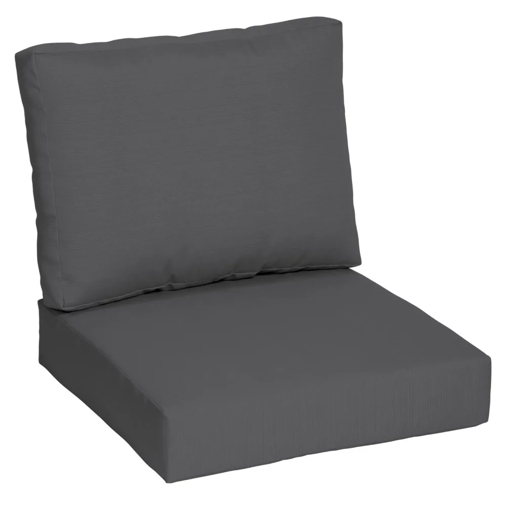 

45" X 24" Grey Rectangle Outdoor 2-Piece Deep Seat Cushion Freight Free Home Decorations Cushions Textile Garden