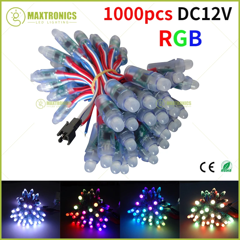 

Оптовая продажа, 1000 шт., DC12V WS2811 2811 IC 12 мм RGB светодиодный модуль, водонепроницаемый цифровой полноцветный светодиодный пиксель, фотострока, праздничный Декор