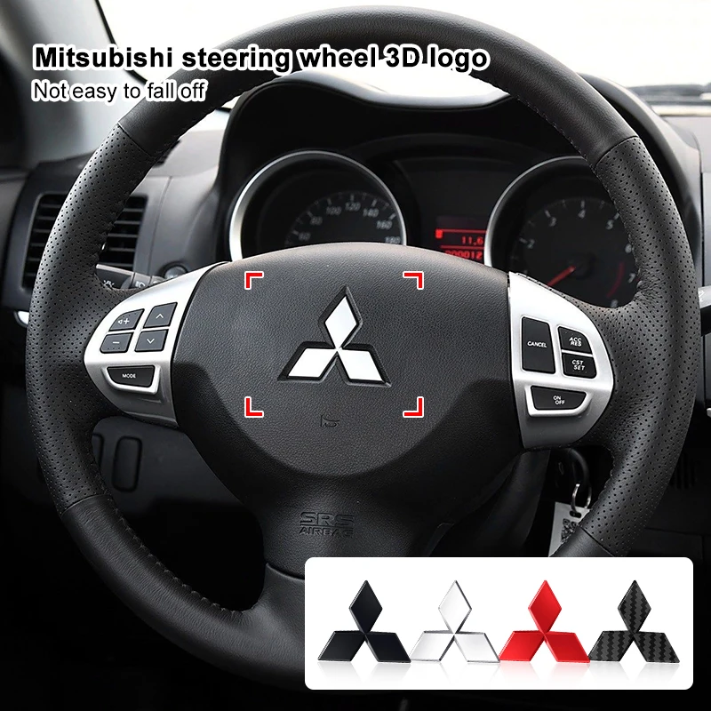 Car Steering Wheel Sticker Badge Decoration Auto Accessories for Mitsubishi Outlander Lancer 9 10 ASX RALLIART Eclipse L200 Pajero