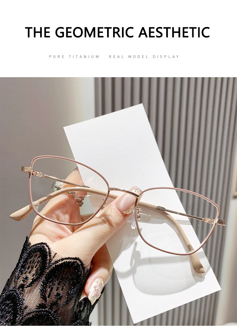 Farbwechselnde Anti-Blaulicht-Myopiebrille mit Metallrahmen und Cat-Eye-Stil 022 – Detail 2