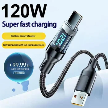 120W Fast Charging USB-C Cable with LED Display 1