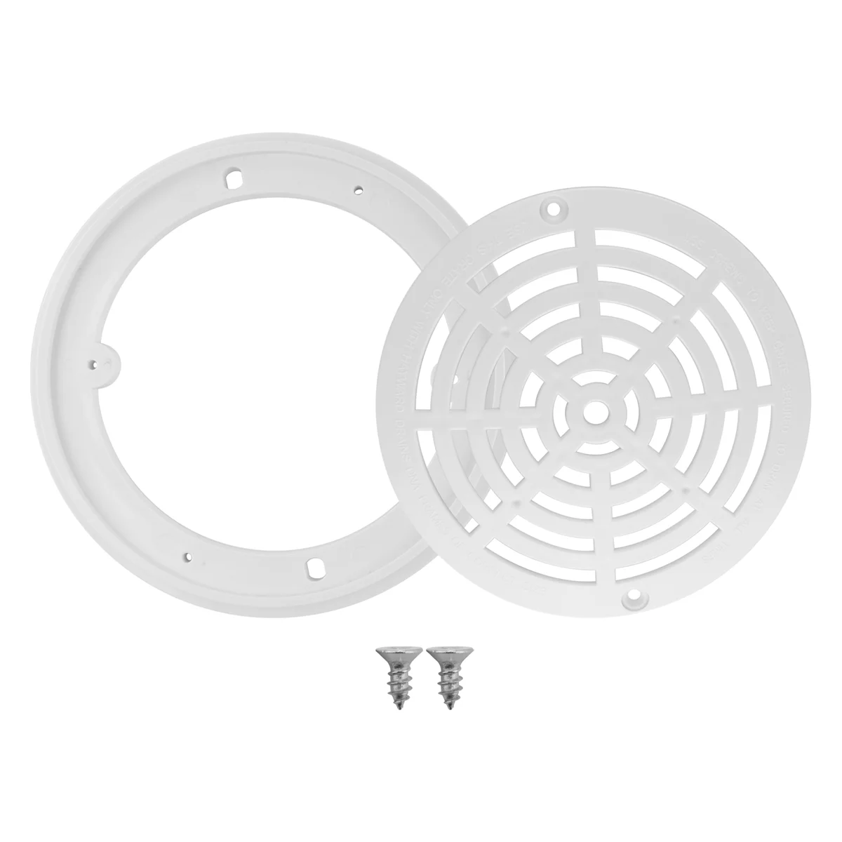 

8Inch Pool Main Drain Cover the Top Grate Bottom Mounting Plates White Replacement Pool Drain Cover Pool Outlet Cover