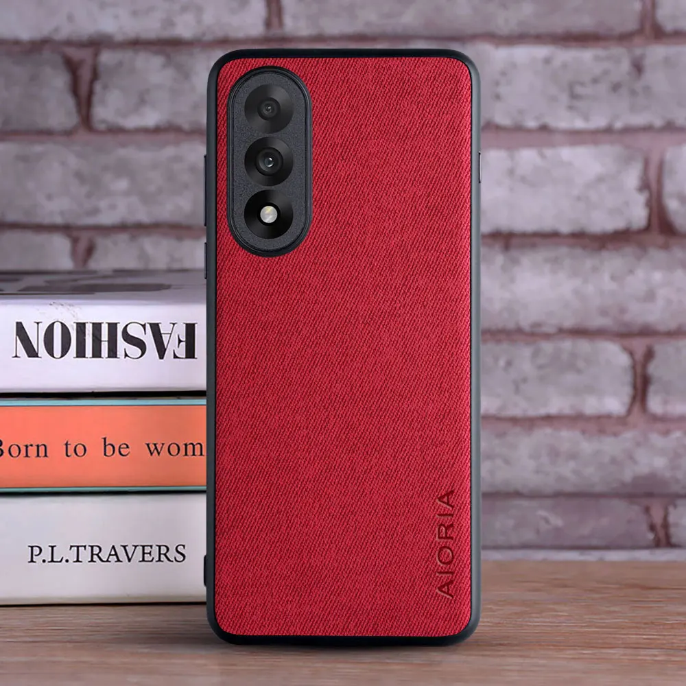 Luxury Textile Leather Skin Hard Phone Cover
