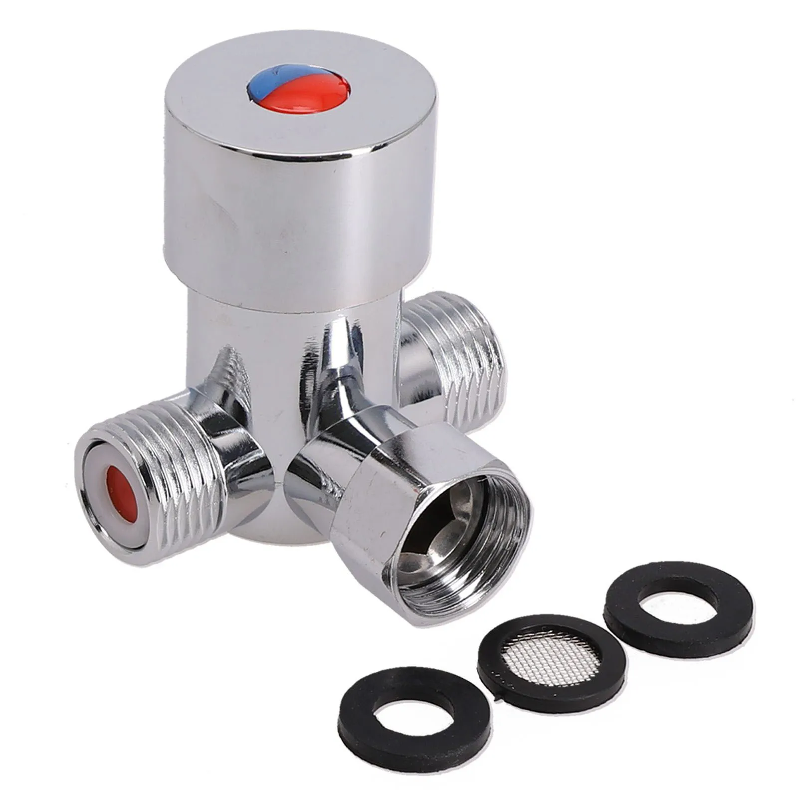 

For Water Heater Inlet Valve Mixing Valve Thermostatic Thickened Brass Wash Basin Water Valver 2 In 1 Adjustable