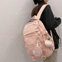 Trendy Girl Waterproof Travel Backpack Fashion Panelled Nylon Women Backpack Student Shoulder Bag Korean Style Schoolbag Bookbag 1