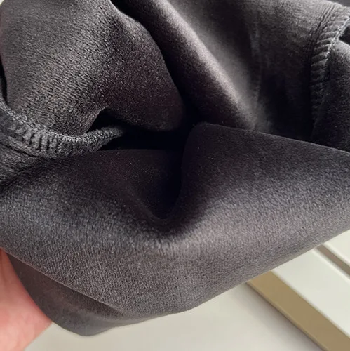 XXXXL Fashion Plus Size Women's Straight Leg Pants New Winter Style Simple And Elegant Fleece Slit Casual Trousers 5136