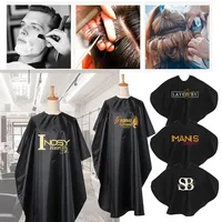Cape de coiffeur avec Logo personnalisé, 3 pièces, noire, imperméable, professionnelle, légère, pour coiffure, usage domestique, Cape de coupe de cheveux 6