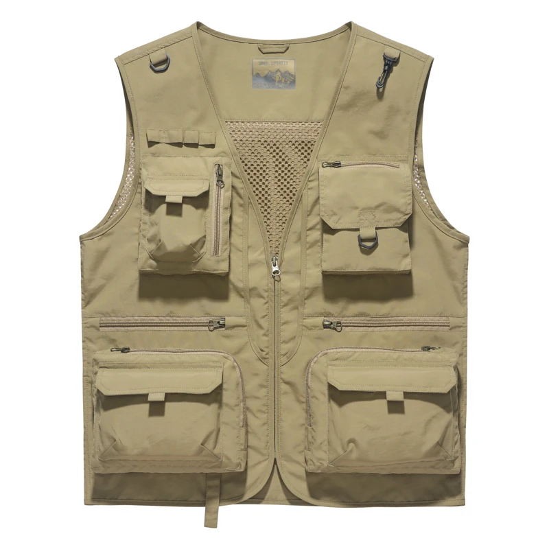 14 Pockets Summer New Men US Tactical Hiking Fishing Vest Mens Photographer Waistcoat Mesh Cargo Sleeveless Jacket Tool Vest 7XL