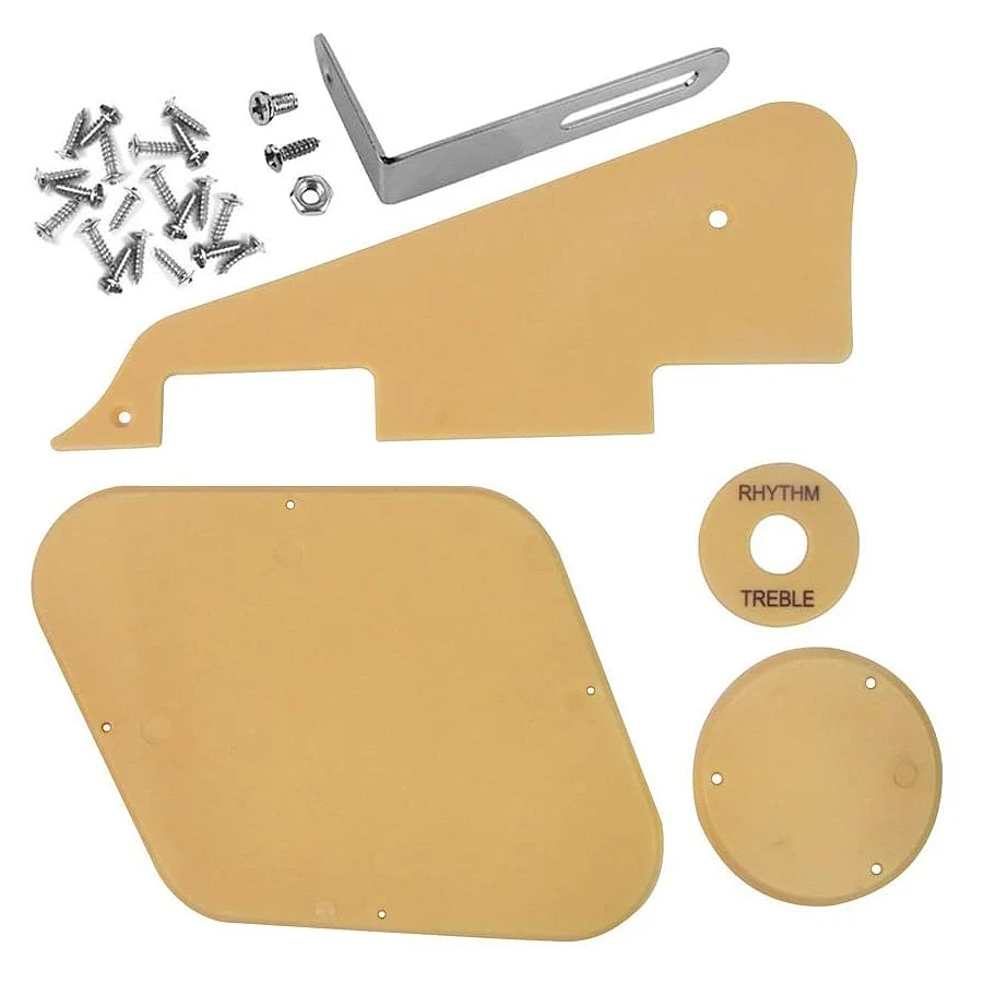 1Set Giallo Pickguard Cavity Switch Covers Pickup Selettore Piastra Staffa Viti Fit Les Paul Guitar Style Kit